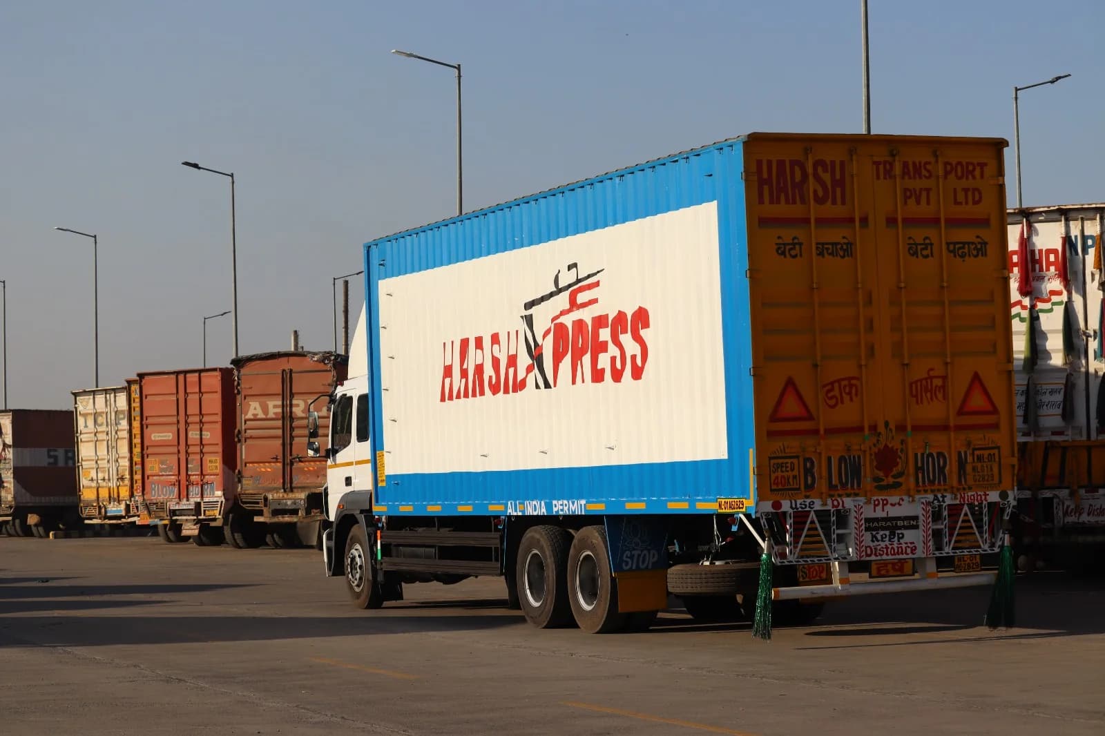 Harsh Xpress container truck at the parking yard